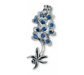 Bluebonnet Brooch Pin Jewelry Sterling Silver Handmade Texas Wildflower Brooch Pin BB7-PN