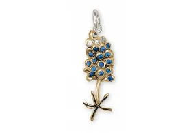 Bluebonnet Charm Jewelry 14k Gold Handmade Texas Wildflower Charm BB5-CG