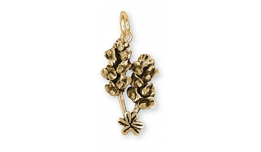 Bluebonnet Charm Jewelry 14k Gold Handmade Texas Wildflower Charm FL4-CG