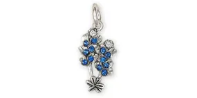 Bluebonnet Jewelry Sterling Silver Handmade Bluebonnet Flower Charm  BBD2X-C