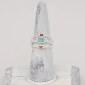 Boho Stack Ring from Dune Jewelry Featuring Turquoise and Blue Ridge Mountains Elements