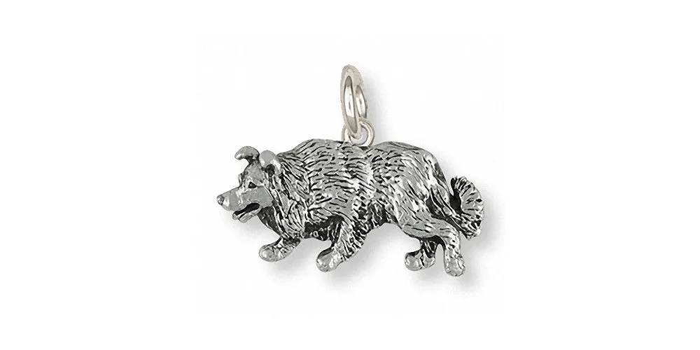 Border Collie Charm Jewelry Sterling Silver Handmade Dog Charm BD25S-C