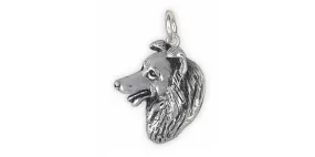 Border Collie Charm Jewelry Sterling Silver Handmade Dog Charm BDC7-C