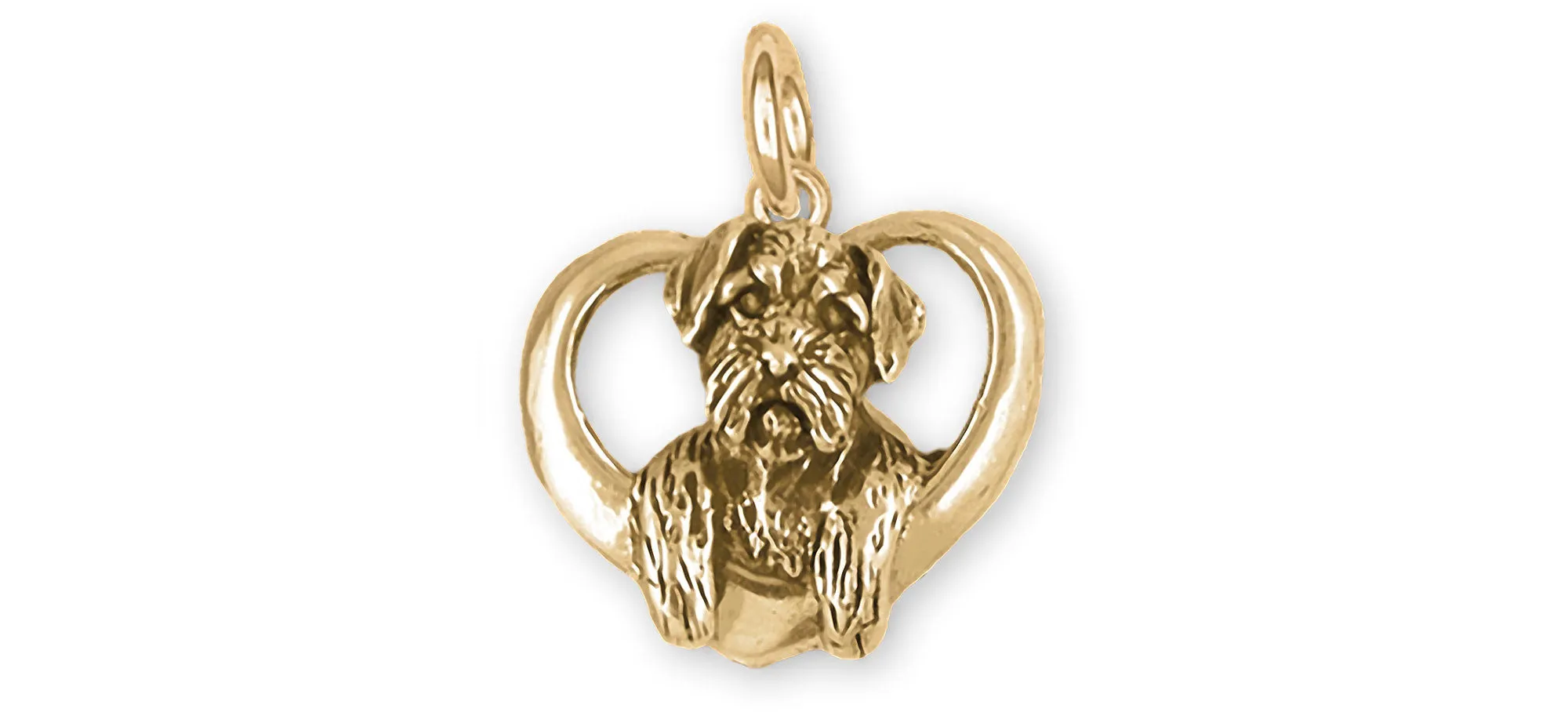 Border Terrier Jewelry 14k Yellow Gold Handmade Border Terrier Charm  BDT2-CG