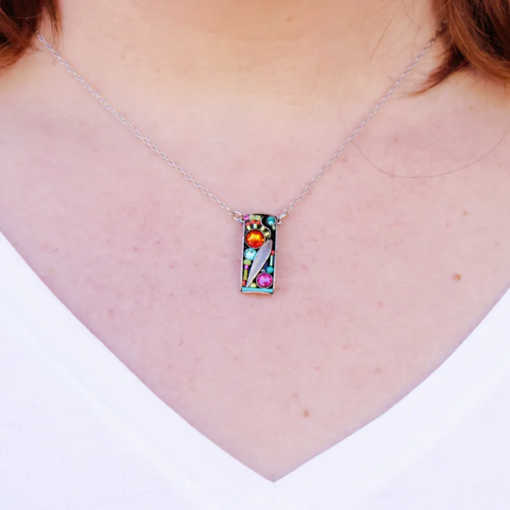 Botanical Leaf Rectangle Necklace