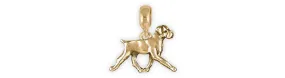 Boxer Jewelry 14k Gold Handmade Boxer Dog Charm Slide This Charm Will Fit A Pandora® Slide Bracelet BX11-PNSG