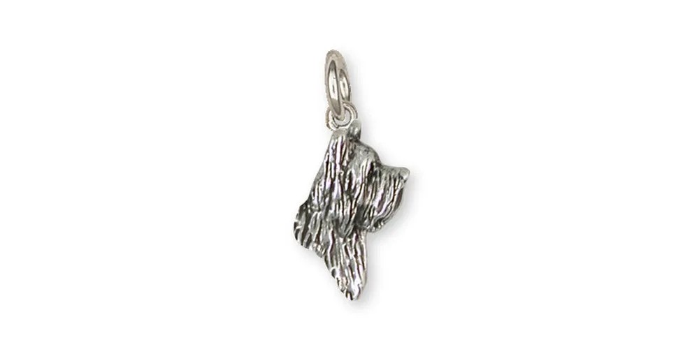 Briard Charm Jewelry Sterling Silver Handmade Dog Charm BRD1H-C