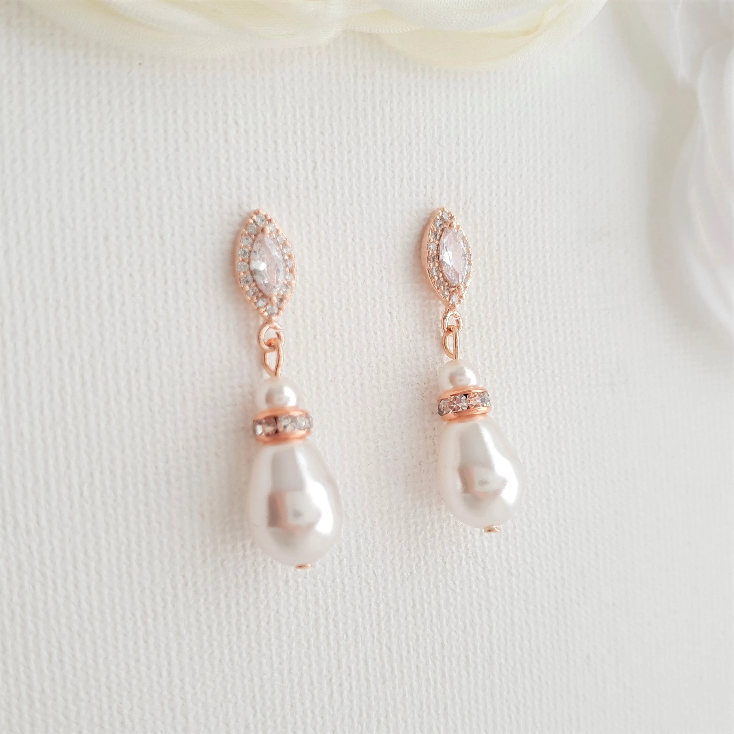 Bridesmaids Jewelry Gift under $50,Pearl Earrings Necklace Set- Ella