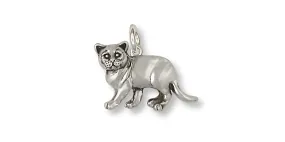 British Shorthair Charm Jewelry Sterling Silver Handmade Cat Charm BRS1-C