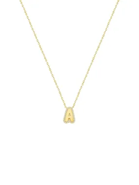 Bubble Letter Necklace 14K