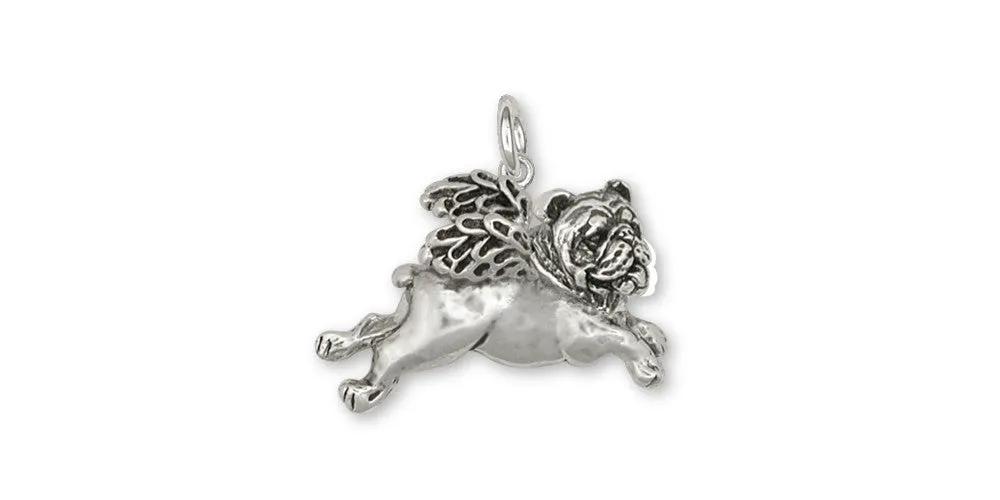 Bulldog Angel Charm Jewelry Sterling Silver Handmade Dog Charm BD14-AC