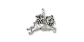 Bulldog Angel Charm Jewelry Sterling Silver Handmade Dog Charm BD14-AC