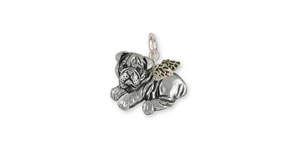 Bulldog Angel Charm Jewelry Sterling Silver Handmade Dog Charm BD41-AC