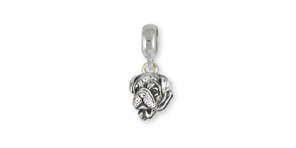 Bulldog Charm Slide Jewelry Sterling Silver Handmade Dog Charm Slide BD29H-PNS