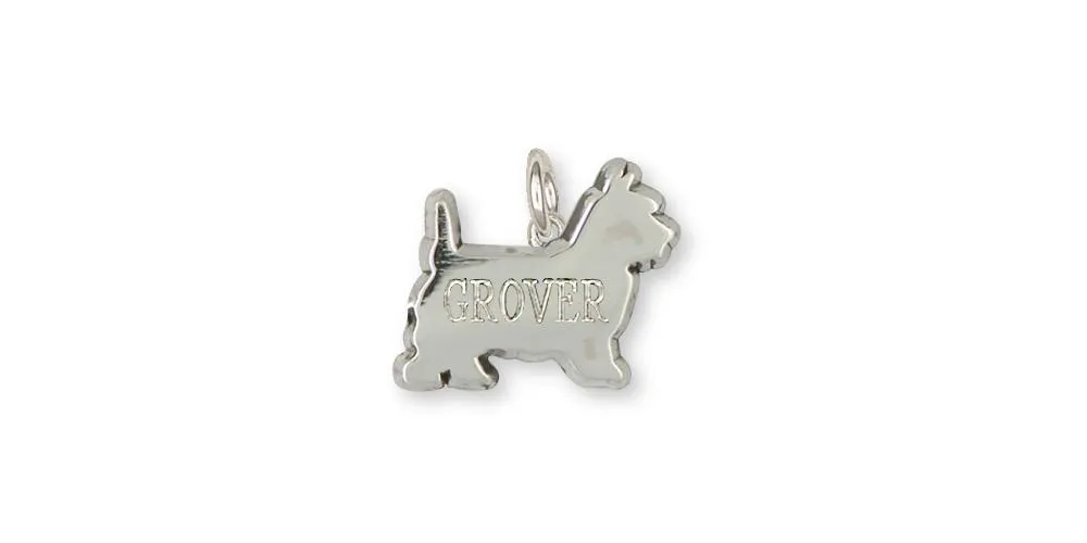 Cairn Terrier Charm Jewelry Sterling Silver Handmade Dog Charm CNWT33-C