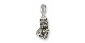 Cairn Terrier Charm Slide Jewelry Sterling Silver Handmade Dog Charm Slide CNWT25-PNS