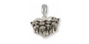 Cairn Terrier Charm Slide Jewelry Sterling Silver Handmade Dog Charm Slide CNWT26-PNS