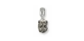 Cairn Terrier Charm Slide Jewelry Sterling Silver Handmade Dog Charm Slide CNWT31-PNS