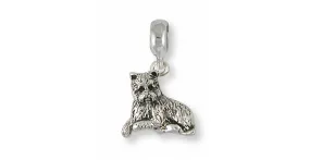 Cairn Terrier Charm Slide Jewelry Sterling Silver Handmade Dog Charm Slide CNWT35-PNS