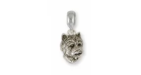 Cairn Terrier Charm Slide Jewelry Sterling Silver Handmade Dog Charm Slide CR4-PNS