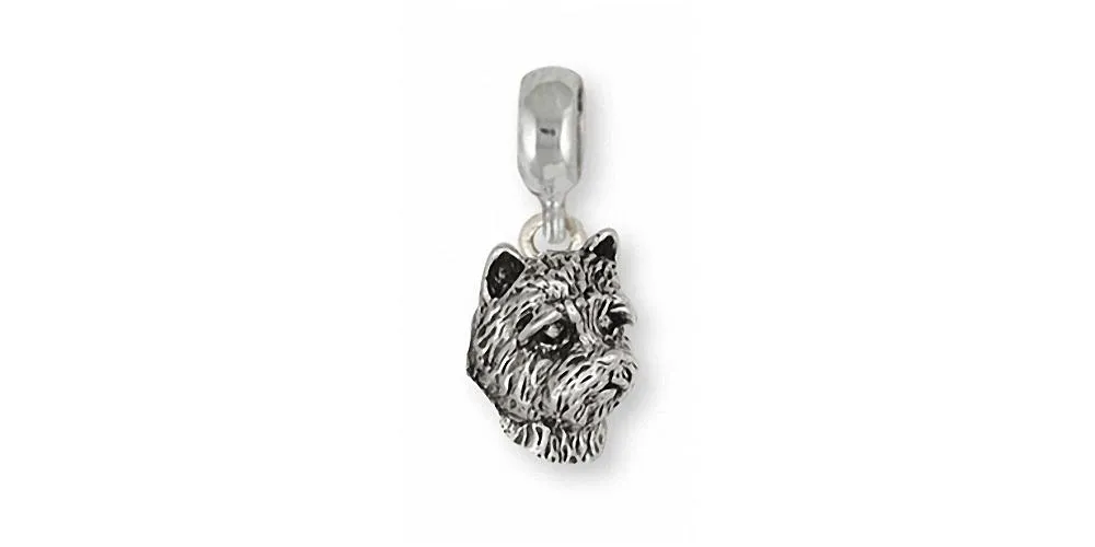 Cairn Terrier Charm Slide Jewelry Sterling Silver Handmade Dog Charm Slide CR6-PNS