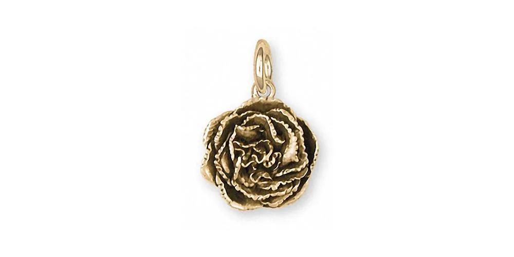 Carnation Charm Jewelry 14k Gold Handmade Flower Charm CN1-CG