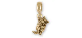 Cat Jewelry 14k Gold Handmade Cat Charm Slide This Charm Will Fit A Pandora? Slide Bracelet CT601X-PNSG