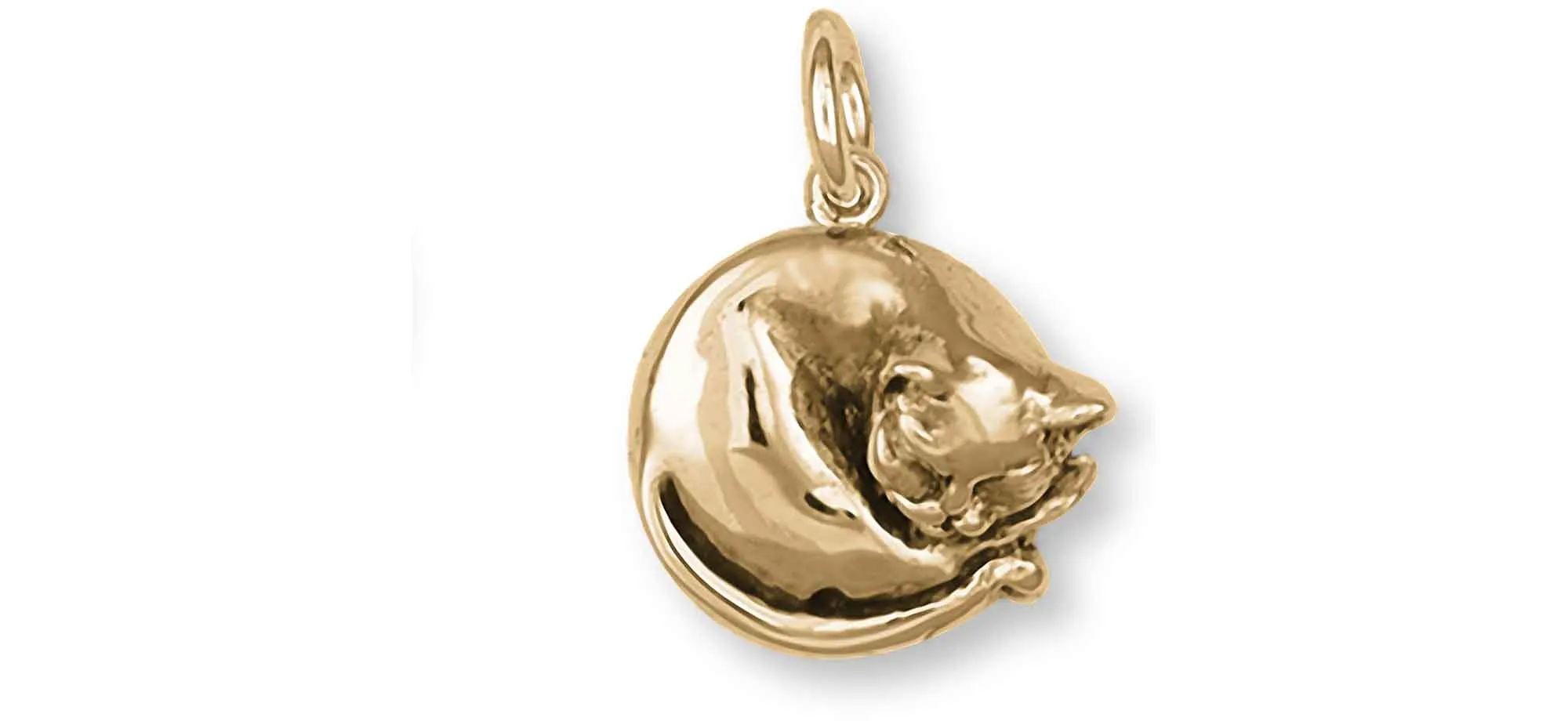 Cat Jewelry 14k Yellow Gold Handmade Cat Charm  CT52-CG