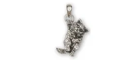 Cat Jewelry Sterling Silver Handmade Cat Charm  CT60-P