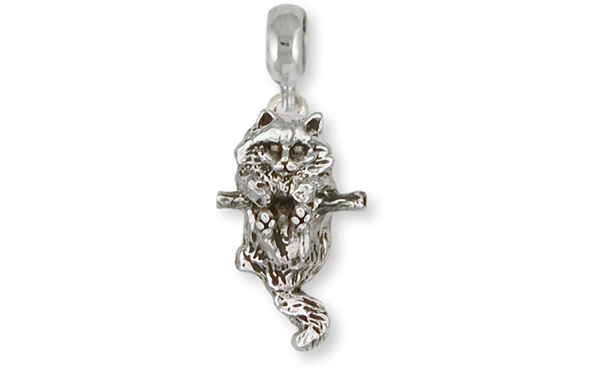 Cat Jewelry Sterling Silver Handmade Cat Charm Slide This Charm Will Fit A Pandora? Slide Bracelet CT50-PNS