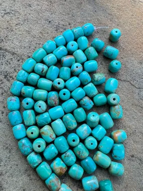 Chilean Turquoise (Chile) 7x8mm Barrel Beads, Package of 5 beads