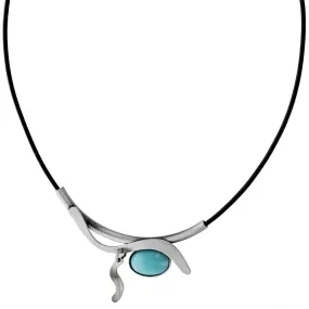 Christophe Poly Turquoise Wave Tube Necklace