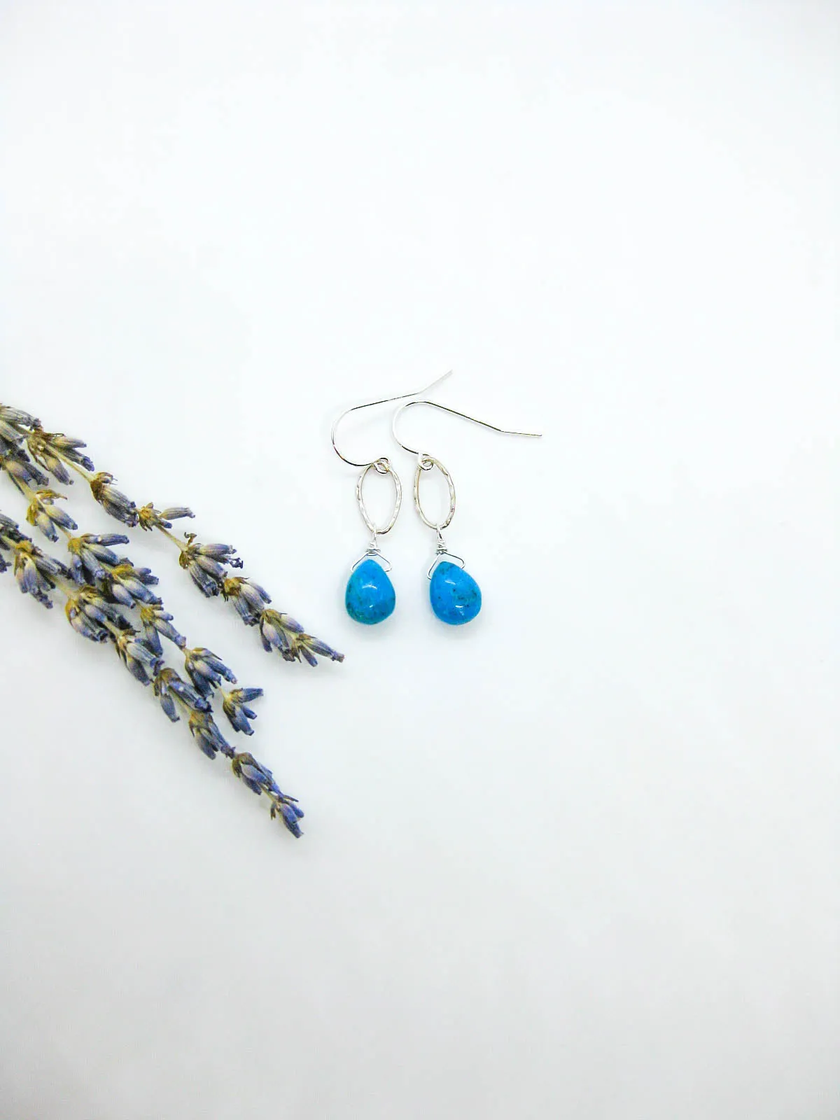 Chrysanthe: Blue Turquoise Earrings - e745