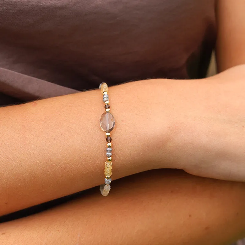 Citrine and Smoky Quartz Luxury Bracelet