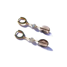 Citrine and Smoky Quartz Luxury Earrings