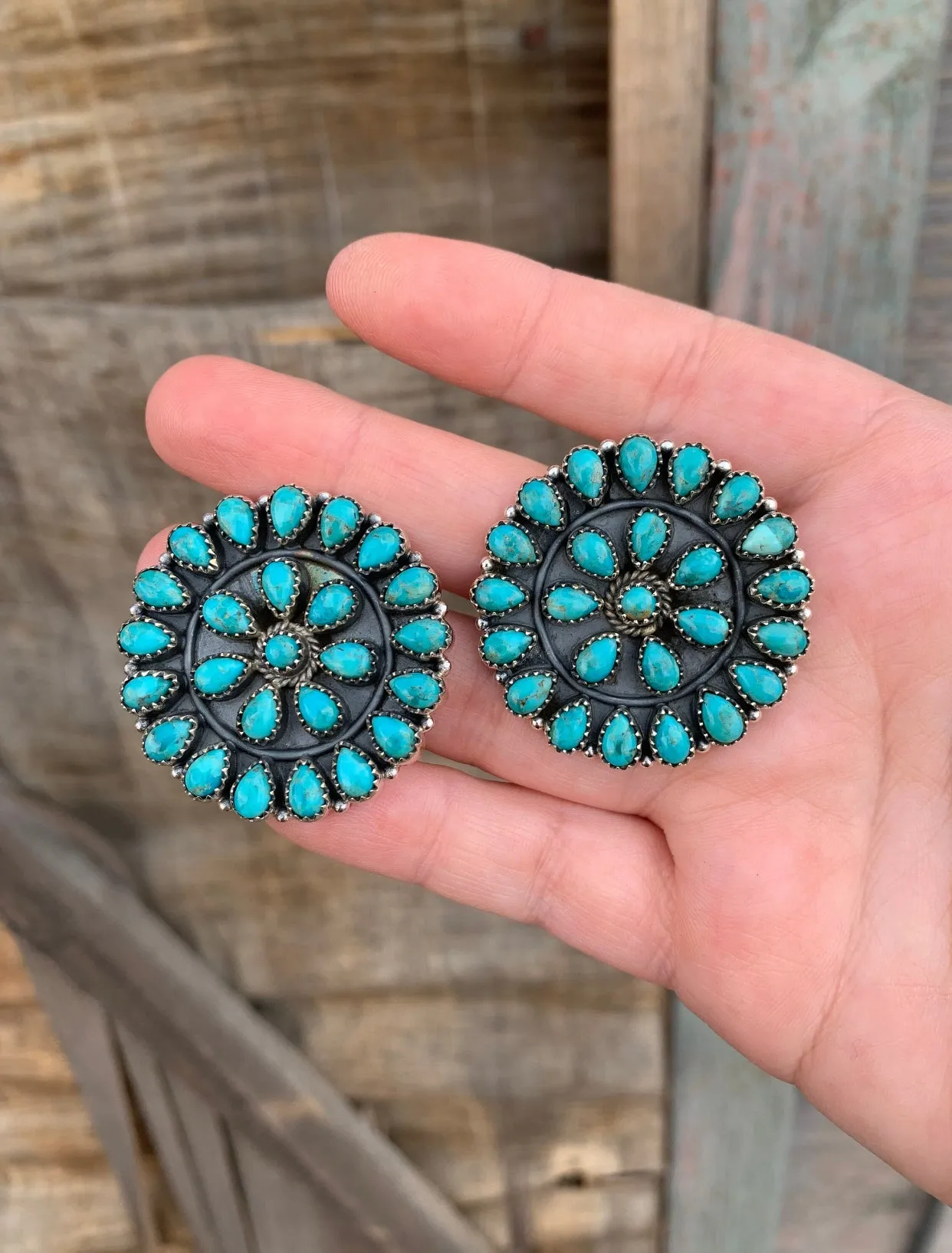 Cluster Turquoise Post earrings