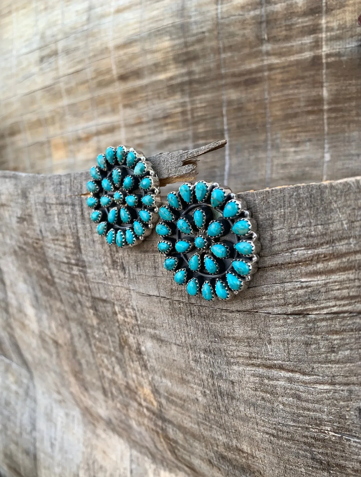 Cluster Turquoise Post earrings