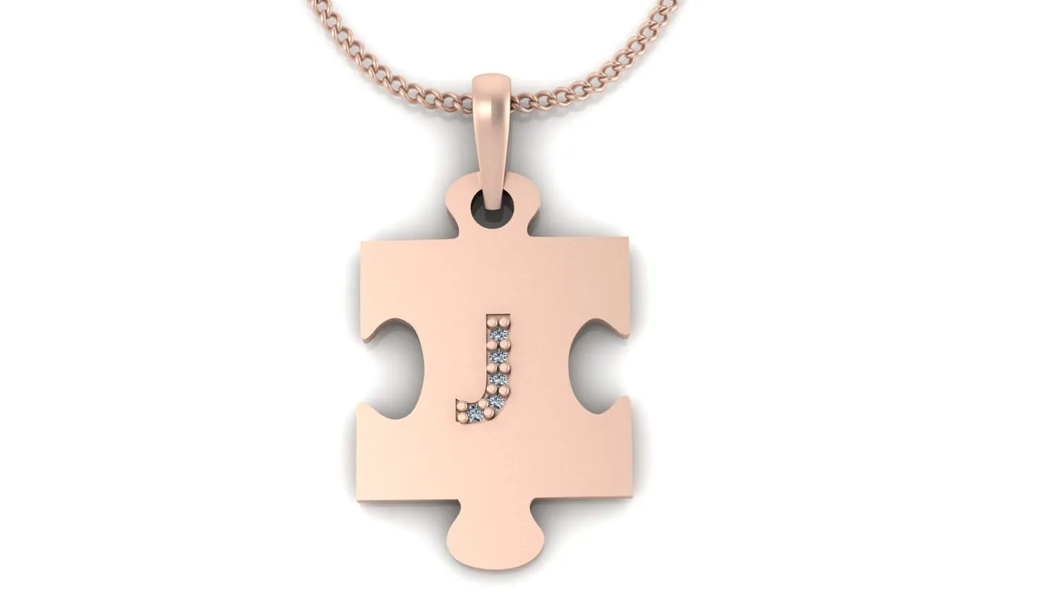 Customizable Initial Puzzle Piece Pendant