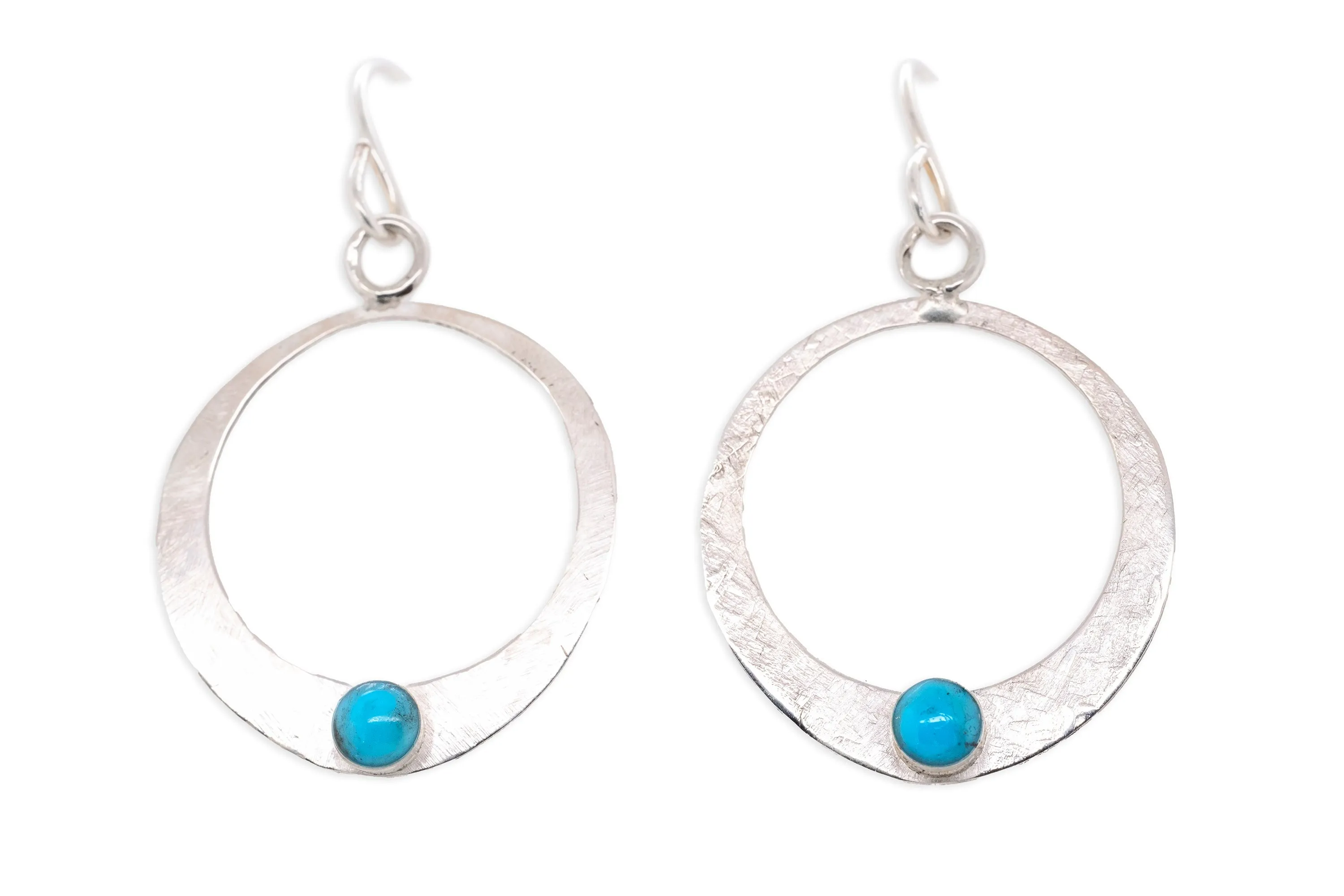 Dainty Circular Turquoise Earrings by Gary Glandon