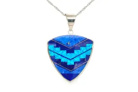 David Rosales Blue Sky Fancy-Cut Shield Pendant