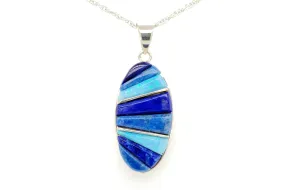 David Rosales Blue Sky Oval Pendant