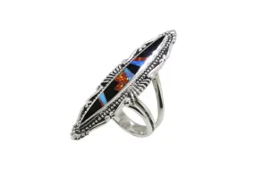 David Rosales Contemporary Red Moon Ring