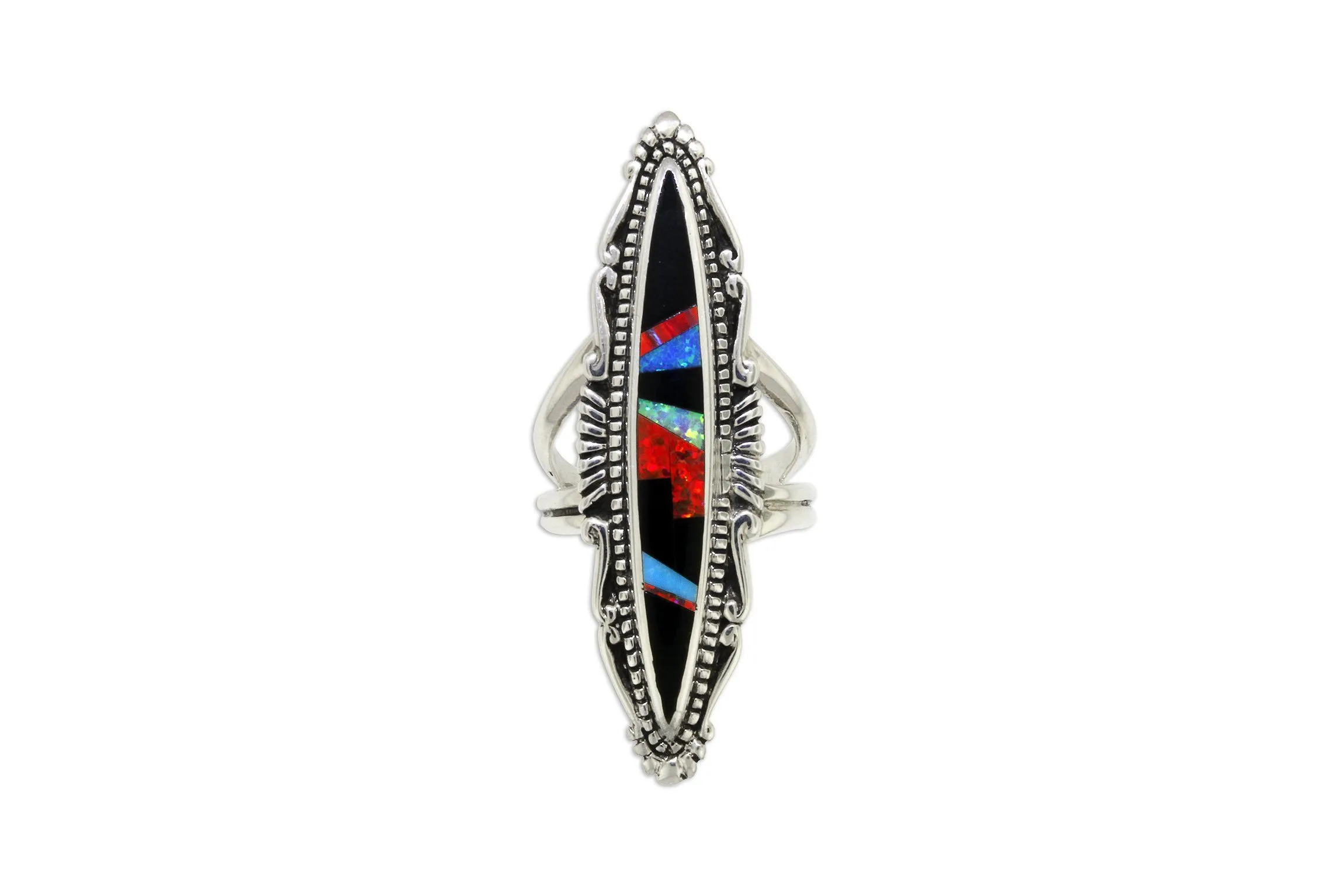 David Rosales Contemporary Red Moon Ring