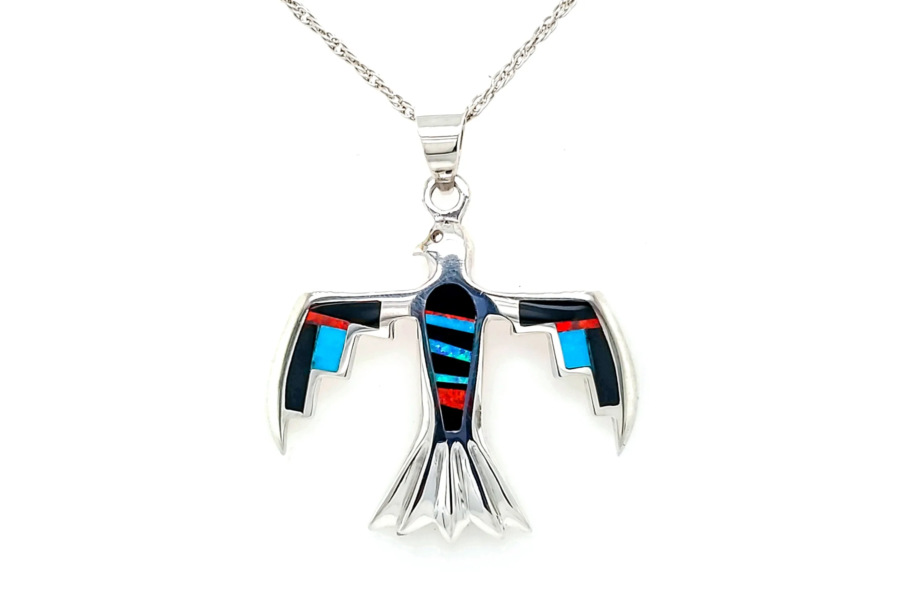 David Rosales Red Moon Thunderbird Pendant