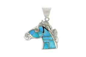 David Rosales Turquoise Horse Pendant