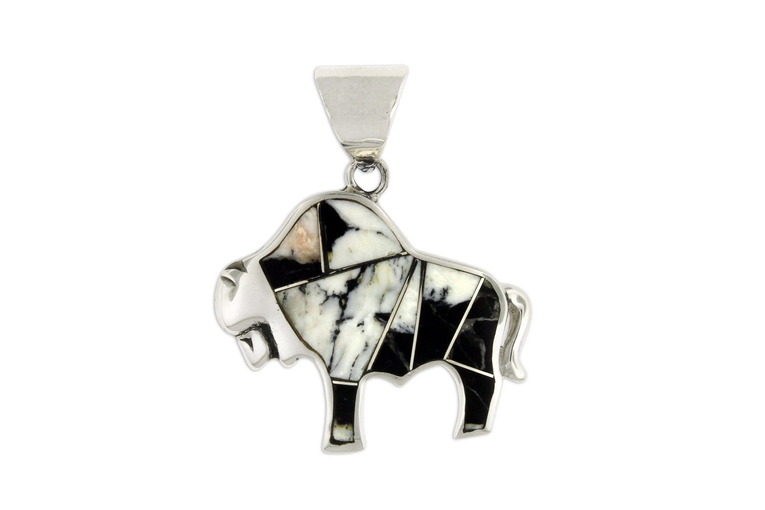 David Rosales White Buffalo Bison Pendant