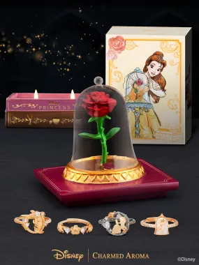 Disney Beauty & The Beast Enchanted Rose Light Up Candle and Jewelry Tray - Enchanted Rose Ring Collection