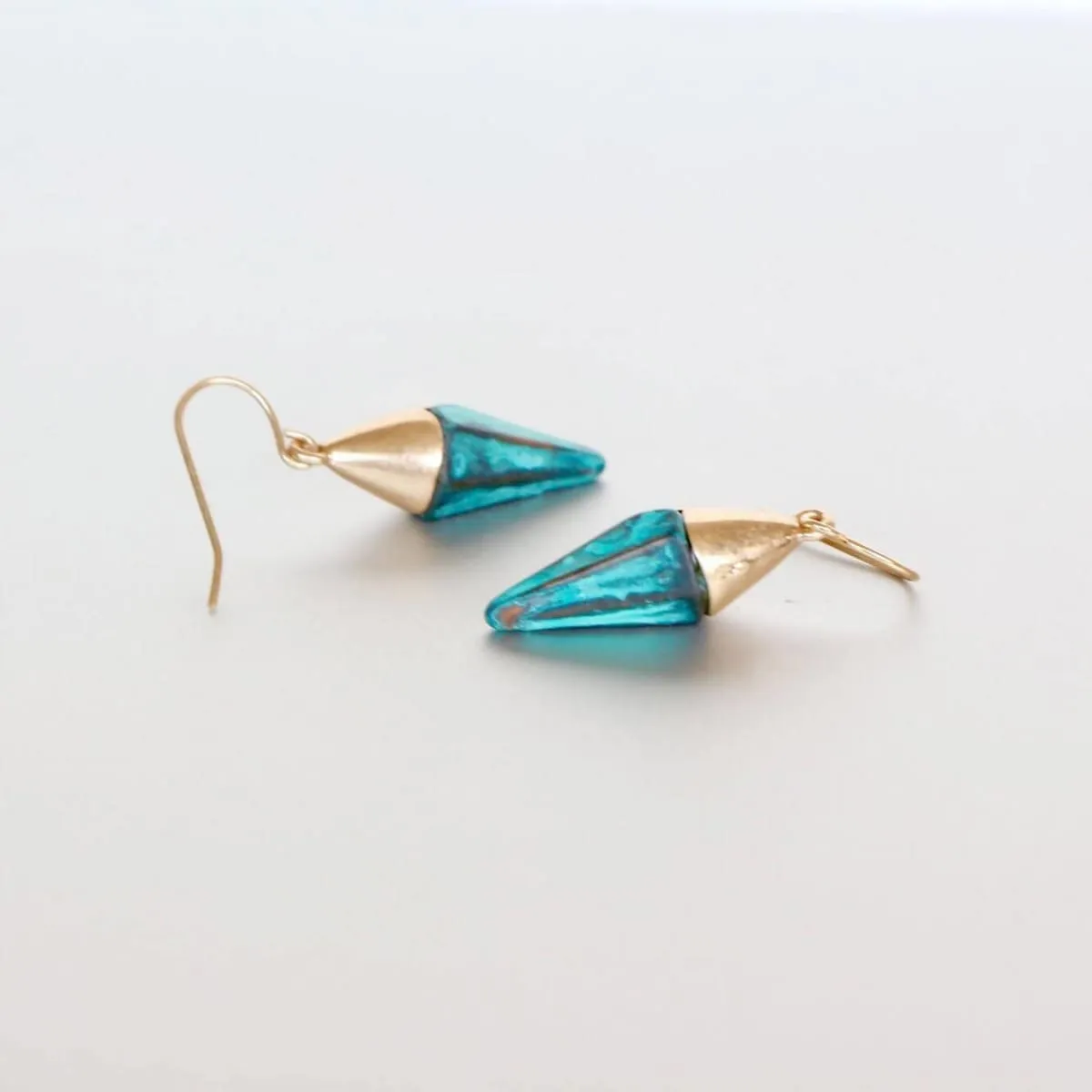 Egyptian Turquoise Earrings, Gold Dangling Earrings, Turquoise Ear Drops, Gifts For Her, Bohemian Jewelry, Minimalist Jewelry, (SE17)