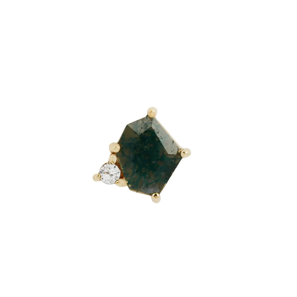 Elicit - Moss Agate   CZ - Threadless End