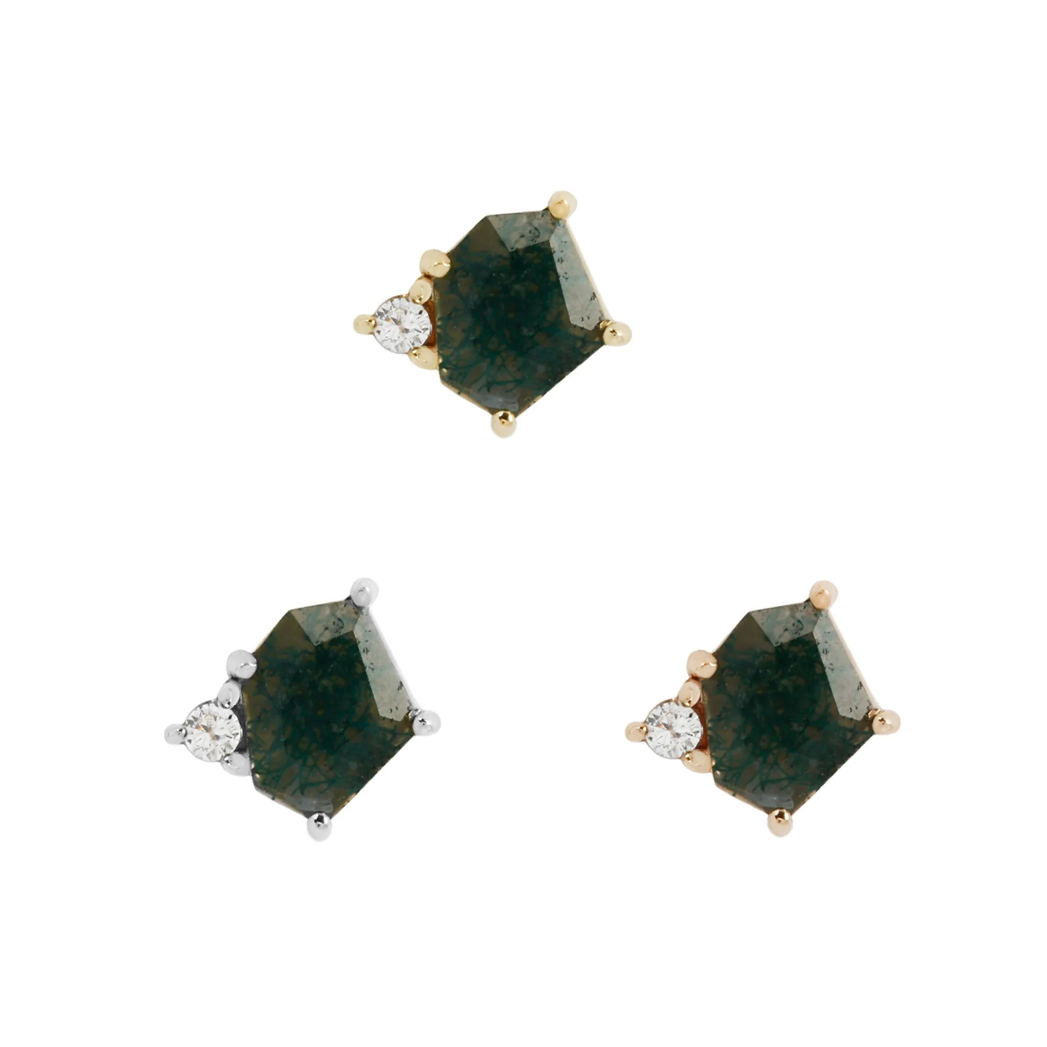 Elicit - Moss Agate   CZ - Threadless End